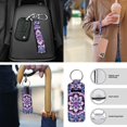 thumbnail image 6 of Yuyamidu Purple Boho Flower Blossom Car Seat Cover Set with Steering Wheel Cover Seat Belt Covers Center Console Pad Cup Holder Lip Gloss Bag Key Chain 13 PCS Auto Interior Sets, 6 of 6