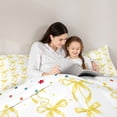 thumbnail image 4 of Erosebridal Yellow Bow-tie Girls Full Size Comforter Sets, Stripes Lines Bedding Sets, 3-Piece, 4 of 6