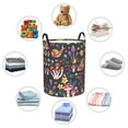 thumbnail image 6 of Fotbe Laundry Hamper With Durable Leather Laundry Basket Mushrooms Snails Butterflies Thickened Waterproof Round Collapsible Laundry Hamper, Dirty Clothes Laundry Basket, 6 of 8