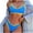 Light Blue, variant on Women's Sexy V-Neck Swimsuits Color Block Bikini Top with Chest Pad High Cut Beachwear for Pool Vacation