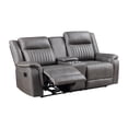 thumbnail image 3 of New Classic Furniture Enzo Polyester Fabric Loveseat with Dual Recliners in Gray, 3 of 10