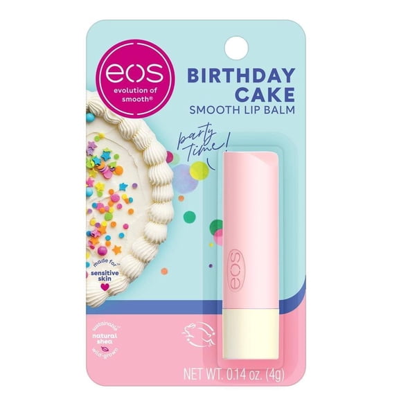 Bálsamo labial EOS Natural Shea sabor pastel de sumpleaños 4 g