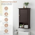 thumbnail image 4 of RONG-3 Bathroom Wall Cabinet, Bathroom Cabinet Wall Mounted with Single Shutter Door and Adjustable Shelf, Small Medicine Cabinet for Living Room, Kitchen or Entryway,Brown, 4 of 8