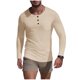 thumbnail image 2 of pstuiky mangas largas para hombre, Camisa de capa base de ejercicio de manga larga para hombre, informal, con cuello redondo, bolsillos y botones, de colores sólidos top de hombre l, 2 of 9