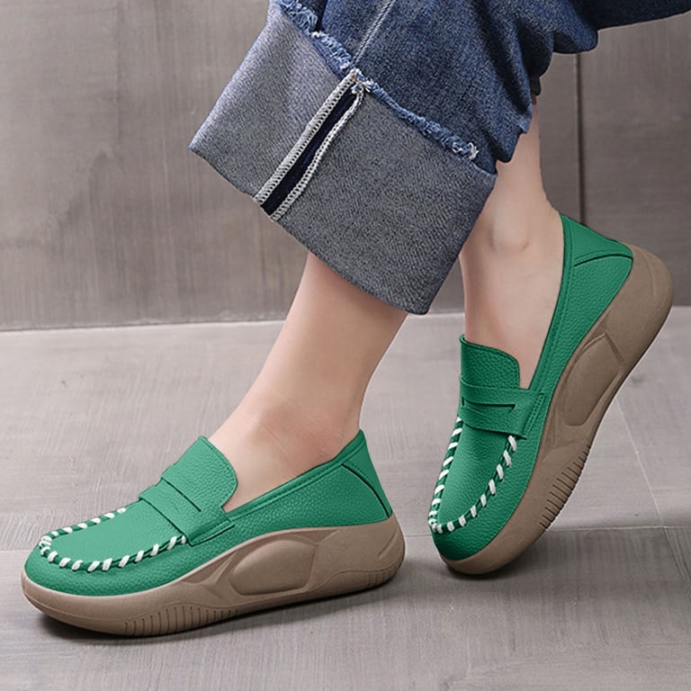 KELINFONG Womens Slip on Wedge Moccasin Loafers Casual  display picture 1