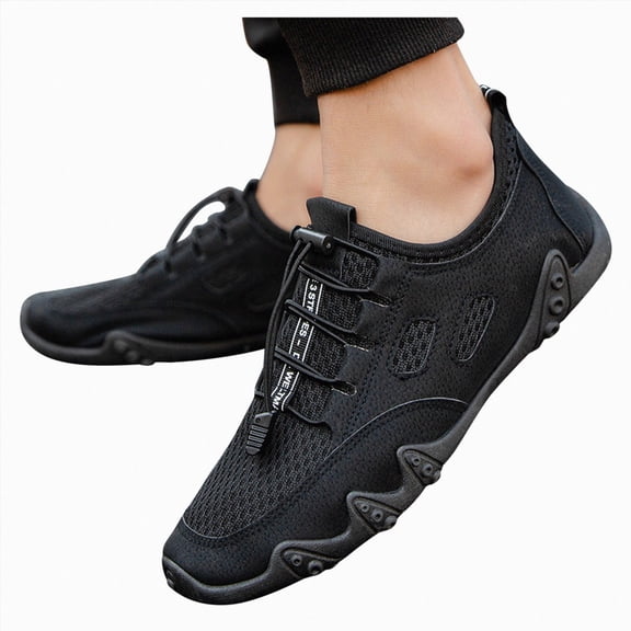 Barefoot Shoes Men Wide Toe Box Hiking Non Slip Quick Drying Sneakers Pool Beach Lightweight Swimming Running Walking Water Shoes Black Size 8.5