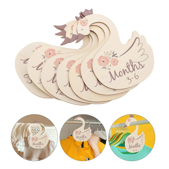 UPOUART Baby Clothes Closet Dividers Swan-Shaped Boxwood 7Pcs for Children