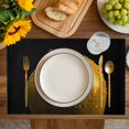 thumbnail image 4 of Yellow Fruit Placemats Set of 8, Modern Minimalist Decor Black Background Placemats for Dining Table, Place Mats for Kitchen Tabletop, Waterproof Wipeable Dining Table Mats Set, 4 of 9