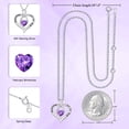 thumbnail image 2 of TINGN Mom Gifts Mom Birthstone Necklaces 925 Sterling Silver Heart Pendant Birthstone Necklace Gifts for Mom Mothers Day Valentines Day for Mom Christmas Birthday Gifts for Mom from Daughter Son, 2 of 7