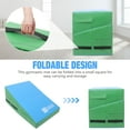 thumbnail image 4 of Gymnastics Wedge Mats 33" X 23.6" X 13.4" Folding for Home Use | Incline Mat Cheese Wedge With Zip Fastener, Waterproof Vinyl Cover, EPE Foam for Exercise, Tumbling, Yoga, Pilates, Blue Green, 4 of 7