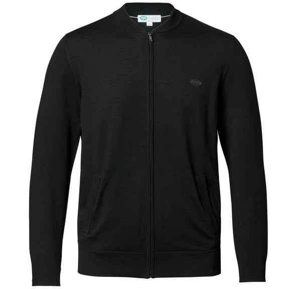 Men's Charles Tyrwhitt Black New York Jets Merino Full-Zip Sweater