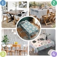 thumbnail image 4 of Teal Daisy Flower Golden Centers Pattern Rectangle Tablecloth 60"x84",Waterproof Polyester Rectangle Table Cloth, Wipeable Spillproof Polyester Tablecloth for Dining, Camping, Indoor and Outdoor, 4 of 5