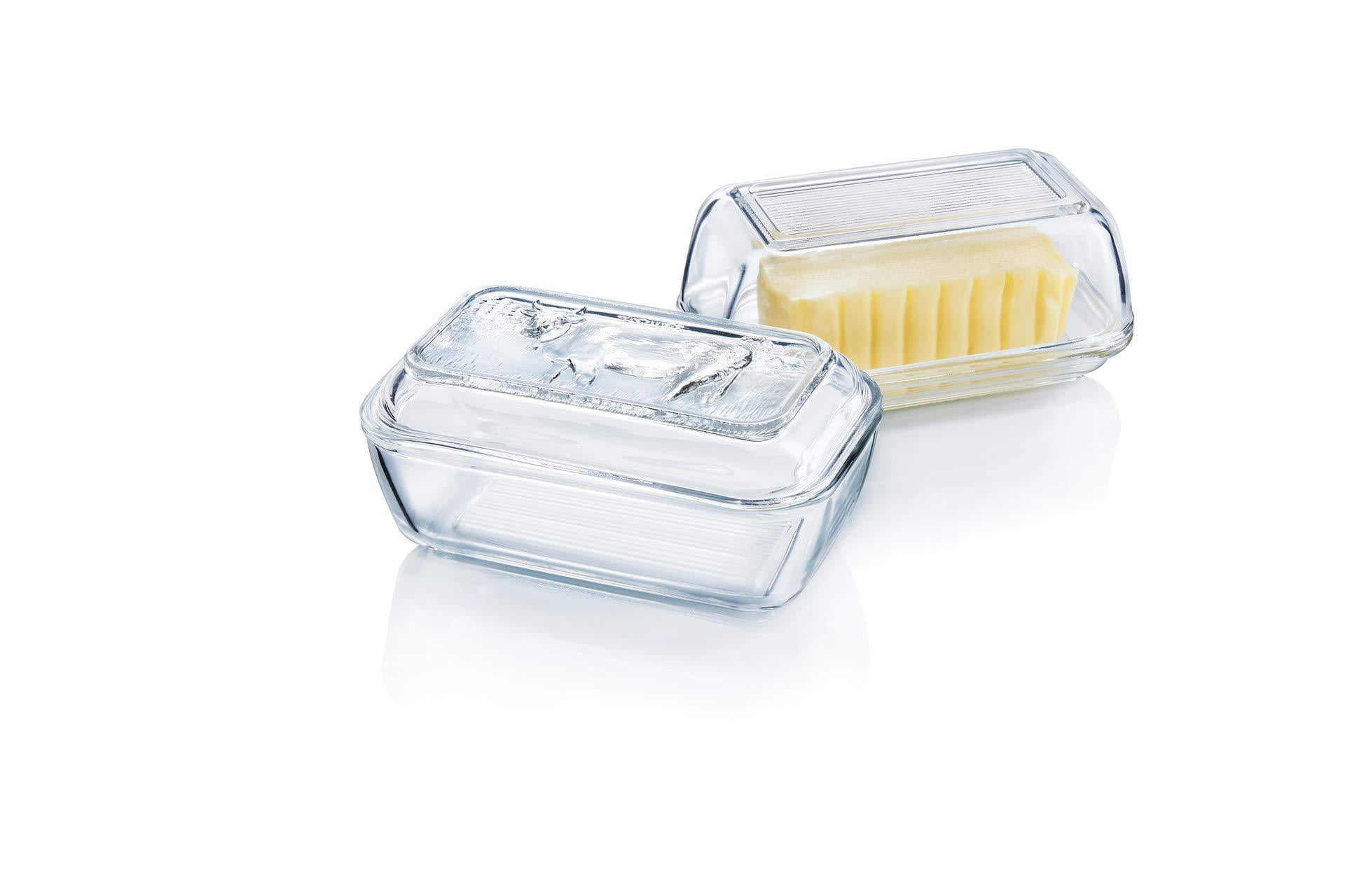 Arc International Luminarc Cow Butter Dish New 6-1/2-Inch by 2-3/4-Inch 