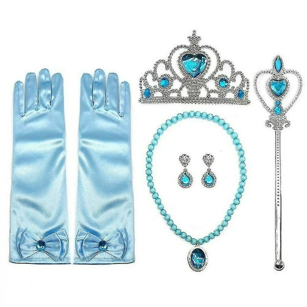 Guantes de disfraz de princesa, accesorios para fiestas, azules