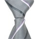 X6 - 15,25 Po Cravate à Glissière - Gris avec des Rayures Grises et Blanches&44; 8-11 – image 1 sur 1