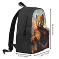 thumbnail image 3 of Zufioo Prairie Meditating Raccoon Pattern Adult Backpack,Wear-resistant and Breathable Multi-pocket Backpack, Suitable for Travel, Business and Outdoor Activities, 3 of 9