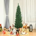 thumbnail image 5 of Resenkos 5ft Slim Pencil Christmas Tree - Space-Saving Design for Small Corners, 220 Realistic PVC Branches with Flocked Finish, Green, 5 of 12