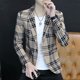 thumbnail image 3 of Blazer de corte entallado y fino para hombre, chaqueta de vestir de un solo pecho para negocios, traje de verano para hombre, estilo coreano original de alta calidad 2024, 3 of 5