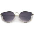 thumbnail image 2 of zeroUV Female Women's Metal Frame Arrow Temples Colored Mirror Flat Lens Cat Eye Sunglasses 58mm (Silver / Lavender Mirror) - 58mm, 2 of 5