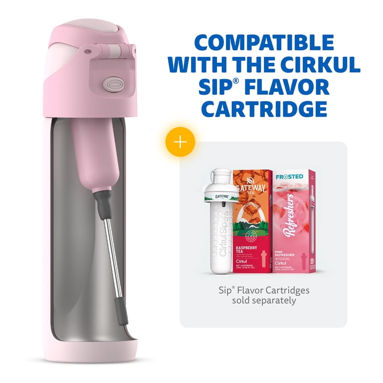 Cirkul 26oz Stainless Steel Flip Bottle with StrawSip Lid, Blush