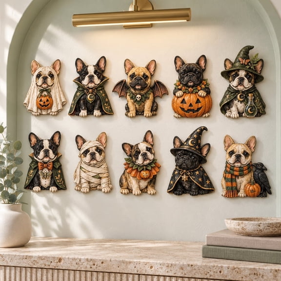 Garland French Bulldog Halloween Costume Wooden Wall Decor