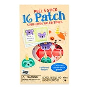 Mello Smello Valentine's Day Peel & Stick Patch Unihorn Valentine Kiddie Cards, 16CT