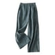 thumbnail image 4 of Pantalones anchos de lino de cintura alta para mujer - Pantalones ligeros y holgados para el verano, mezcla transpirable, tallas M-XXXL, 4 of 7
