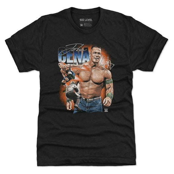 Men's 500 Level Heather Black John Cena Vintage Superstar Tri-Blend T-Shirt