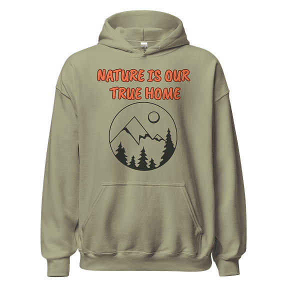 ItzUs Collections Earthwise Print Hoodie Sweatshirt M, Military Green Unisex