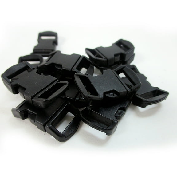 24 Pack Paracord Bracelet Buckle 1/2 Plastic Curved Side Release Snap Survival
