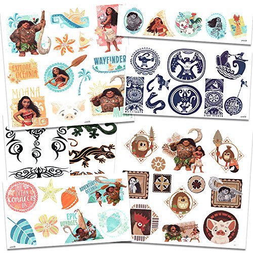 Tatuajes de Disney Moana - 50 tatuajes temporales surtidos con tatuajes tribales adicional Disney Disney