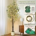 thumbnail image 2 of Artificial Eucalyptus Tree, 7ft Tall Fake Artificial Plant with White Planter，Large Faux Floor Plant Fake Silk Trees with 100 Lights Artificial Trees for Home Decor Indoor, 2 of 7