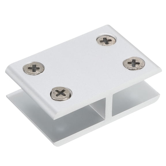 180 Degree Glass Clamp, 1 Pack for 10-12mm Thickness Adjustable Double Side Glass Shelf Support, Silver Tone