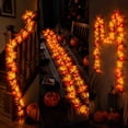 thumbnail image 5 of Yakvarog 6.6ft LED Fall Garland with Lights, Realistic Autumn Maple Leaves Garland Battery Operated for Thanksgiving Halloween Decor, Doorway Stair Railing, Indoor Outdoor, 5 of 7