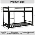 thumbnail image 2 of Twin over Twin Bunk Bed,Heavy-duty Metal Bunk Bed with Ladders & Guardrail,Noise Reduced/ Safety Guardrail/No Box Spring Needed,Black, 2 of 6