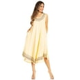 thumbnail image 5 of Sakkas Everyday Essentials Caftan Tank Dress / Cover Up - Orange Cream / Black - One Size, 5 of 5