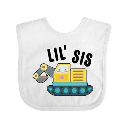 

Inktastic Lil Sis in with Bulldozer Gift Baby Girl Bib