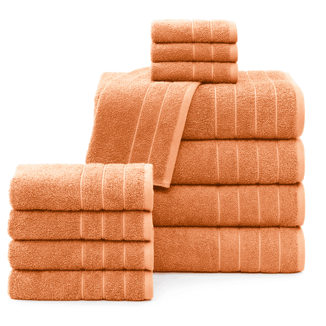 Casa Platino Juego de Toallas de Lujo - Juego de 12 Piezas con 4 Toallas de Baño Grandes, 4 Toallas de Mano Suaves y 4 Paños - 100% Algodón Hilado en Anillos, Secado Rápido - Pelusa de Melocotón