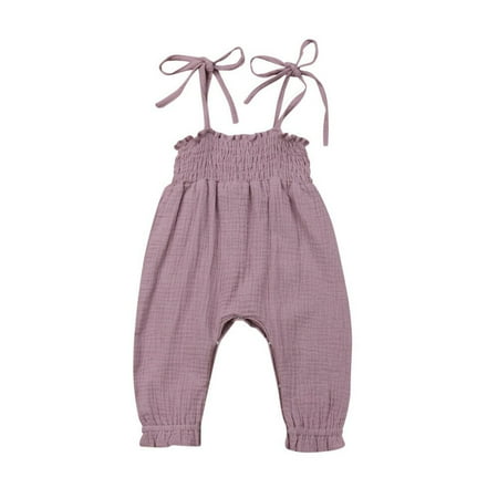 

Newborn Kids Baby Girl Bib Pants Solid Romper Overalls Summer Outfits Clothes