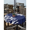 thumbnail image 2 of Outdoor Tablecloth with Umbrella Hole Zipper Coral Navy Blue Round Tablecloth 54" Waterproof Outside Table Cloth Coastal Ocean Marine Nautical Beach Patio Table Cover Tablecloths for Picnic Party, 2 of 8