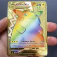 thumbnail image 3 of New Pikachu Cards Gold DIY Metal Card English Hard Iron Cards Gx Vmax Package Game Battle Collection Exchange Gifts, 3 of 5