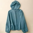 thumbnail image 3 of Womens Lightweight Linen Shirts Sun Protection Long Sleeve Hoodie Shirts Button Down Summer Jacket with Pocket M, 3 of 4