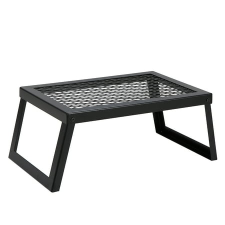 KFFKFF Heavy Duty Foldable Steel Campfire Grill Portable BBQ Grill & Griddle for Camping Picnics and Outdoor Cooking High Temp Resistant up to 572℉