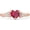 Ruby Cubic Zirconia with Rose Tone, variant on Three Stone Heart Promise Ring Cubic Zirconia White Tone 925 Sterling Silver, Size 9