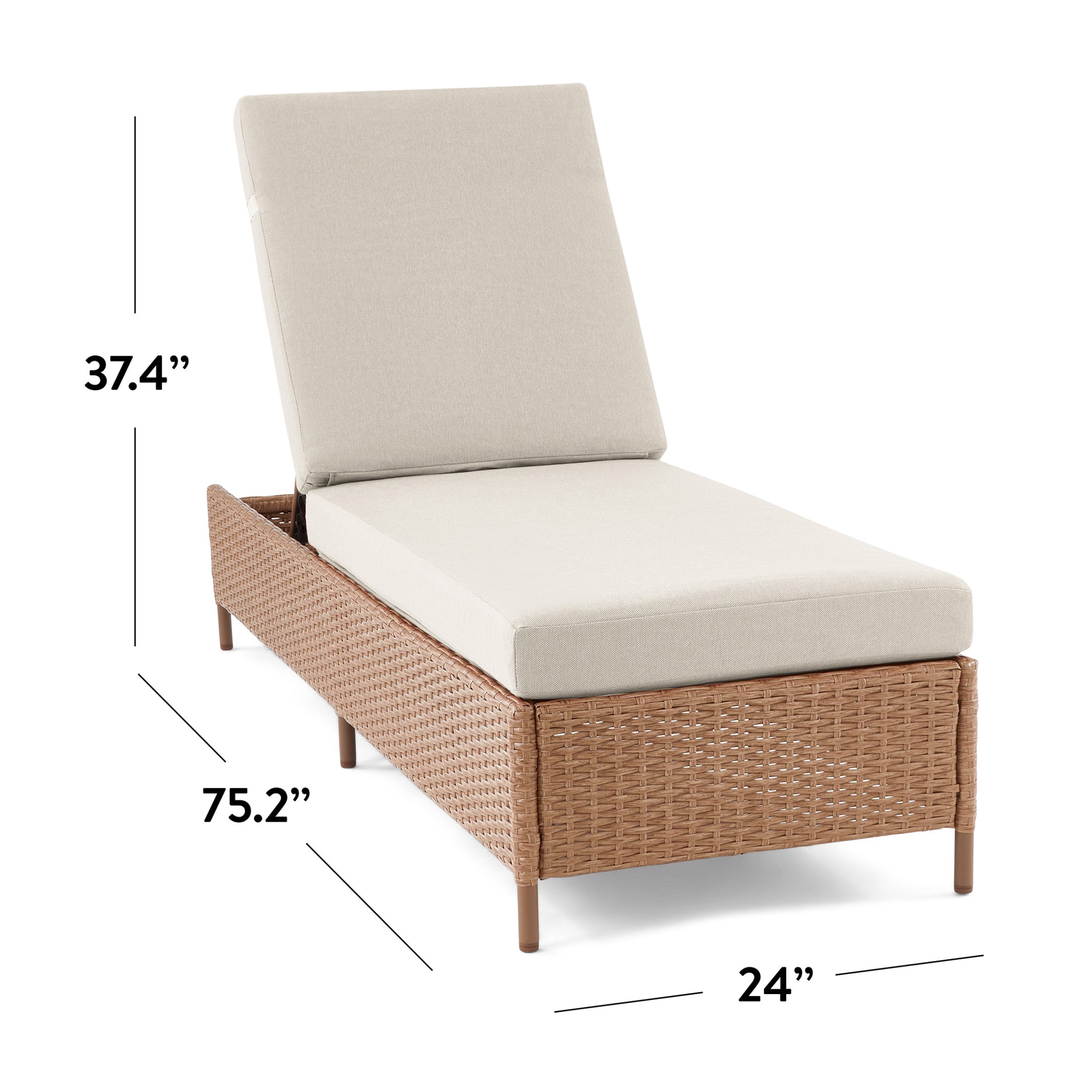 Mainstays Chelsea Outdoor Patio Steel Chaise Lounge,Beige