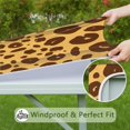thumbnail image 6 of Yellow and Brown Of Leopard Print Square Fitted Tablecloth with Elastic Edge,Square Table Cover,Washable Elastic Table Cover for Home Kitchen Party Decor 36"x36", 6 of 6