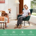 thumbnail image 3 of CONCETTA  Rocking Chair Teddy, High Backrest, Comfortable Stylish with Padded Seat Glider Rocker for Living Rooms, Bedrooms, Offices, Green, 3 of 6