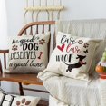 thumbnail image 4 of Pet Throw Pillow Covers, 18 x 18 Inch A Good Dog Deserves A Good Bone Pillows, 4 of 5