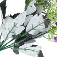 thumbnail image 3 of Ramo de flores artificiales, arreglo de flores falsas, decoración para valla de jardín al aire libre para el hogar, color morado, 3 of 8