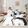 thumbnail image 3 of Homewish Abstract Fluid Ink Twin Comforter Sets,Contemporary Art Bedding Set,Black,Reversible,2-Piece,1 Comforter and 1 Pillowcase, 3 of 7